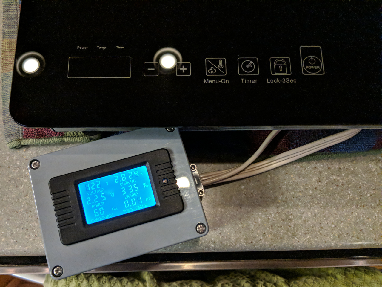 Ammeter #200386, Induction stove on standby